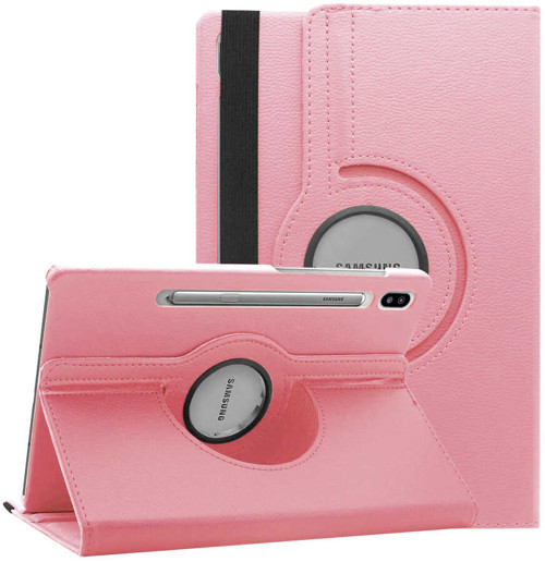 Galaxy Tab S7 Plus T970 Dönebilen Standlı Kılıf - Pembe