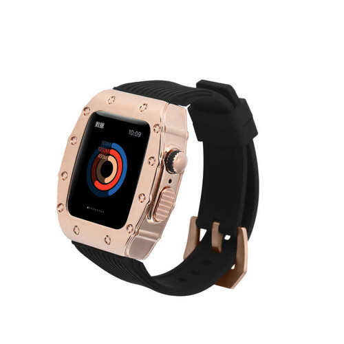  Watch 44mm KRD-65 Kordon - Siyah-Rose Gold