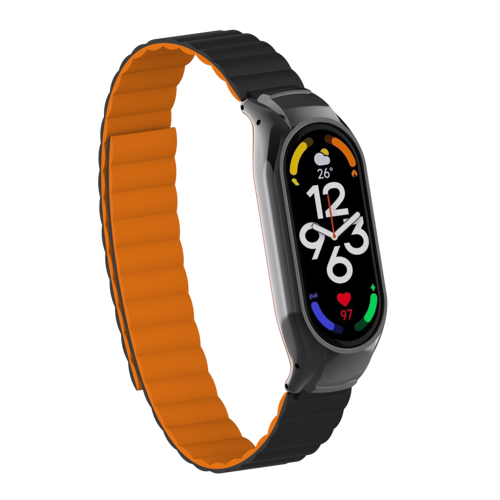 Xiaomi Mi Band 7 KRD-69 Kordon - Siyah-Turuncu