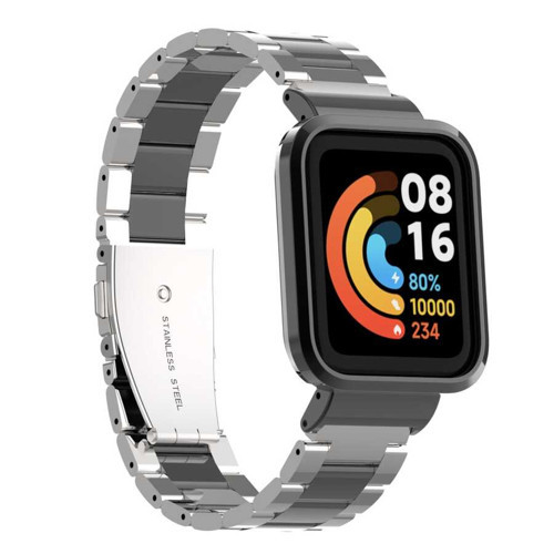 Xiaomi Redmi Watch (Mi Watch Lite) KRD-60 Metal Kordon - Gümüş-Siyah