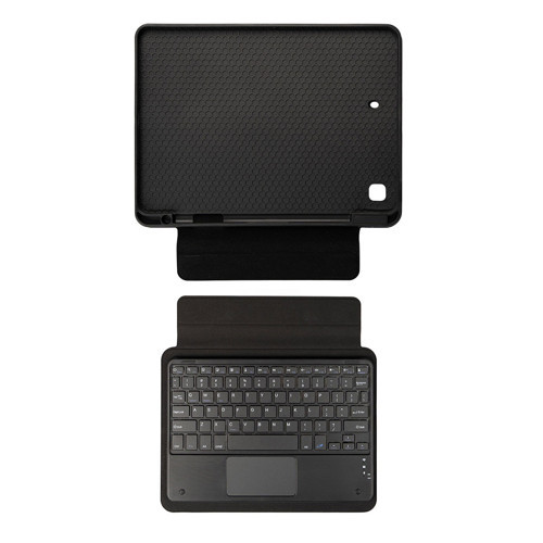 iPad 10.2 2021 (9.Nesil) Border Keyboard Bluetooh Bağlantılı Standlı Klavyeli Tablet Kılıfı - Siyah