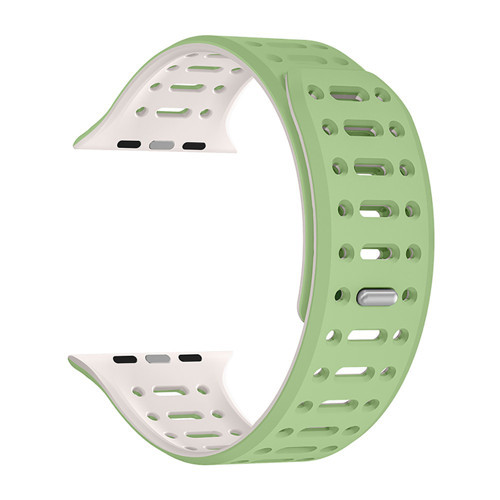 Watch 10 42mm KRD-124 Silikon Kordon Strap Kayış - Açık Yeşil-Starlight