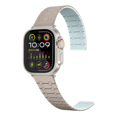 Watch Ultra 49mm KRD-111 Çizgili Desenli Silikon Kordon - Haki