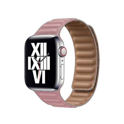  Watch Ultra 49mm Kordon KRD-34 Deri Strap Kayış - Pembe