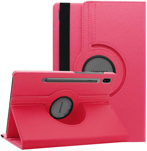 Galaxy Tab S7 Plus T970 Dönebilen Standlı Kılıf - Pembe Koyu