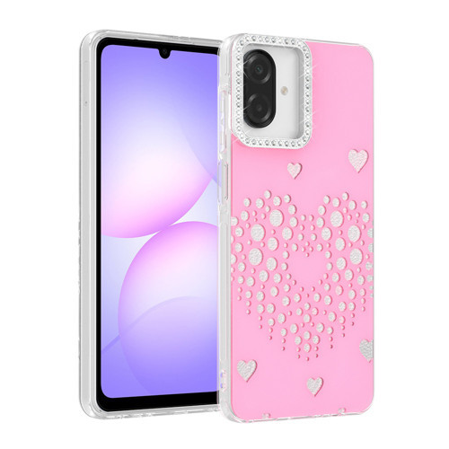 Galaxy A07 Kılıf Damla Taşlı Rivas Sert PC Kılıf - Pembe