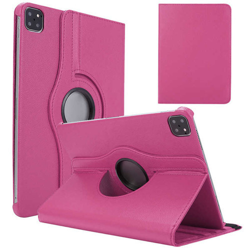 iPad Pro 12.9 2022 M2 Dönebilen Standlı Kılıf - Pembe Koyu