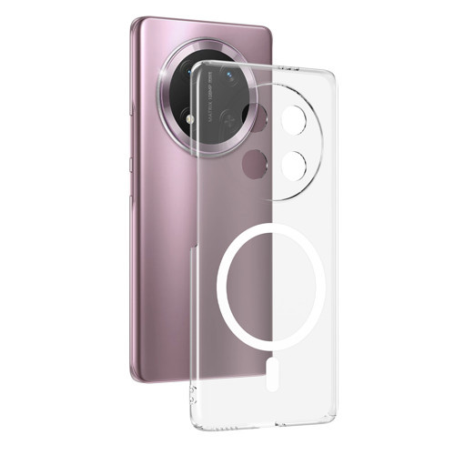 Honor Magic 7 Lite Kamera Korumalı M-Safe Şarj Özellikli Şeffaf London Sert PC Kılıf - Şeffaf