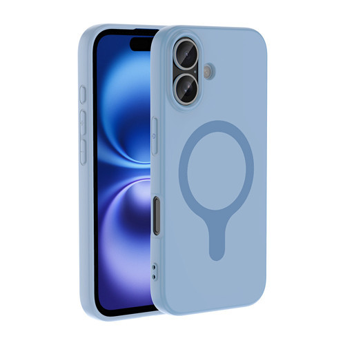 iPhone 17 Kılıf M-Safe Şarj Özellikli Aris Silikon Kılıf - Baby Blue