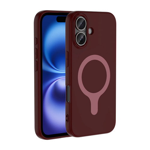 iPhone 17 Kılıf M-Safe Şarj Özellikli Aris Silikon Kılıf - Mürdüm