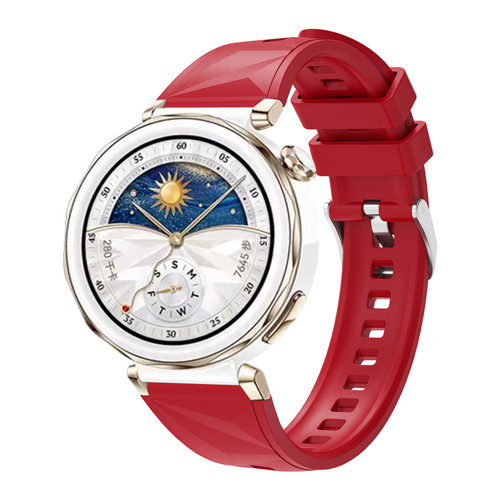 Huawei Watch GT 5 Pro 42mm KRD-129 Silikon Kordon Strap Kayış - Kırmızı