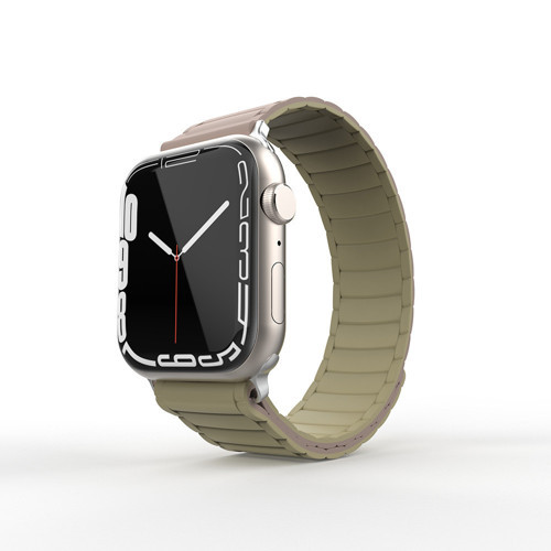 Watch 10 46mm KRD-122 Silikon Kordon Strap Kayış - Kahverengi-Krem