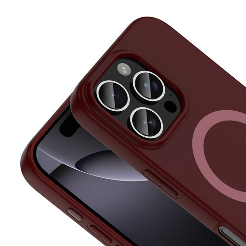 iPhone 16 Pro Max Kılıf M-Safe Şarj Özellikli Aris Silikon Kılıf - Mürdüm