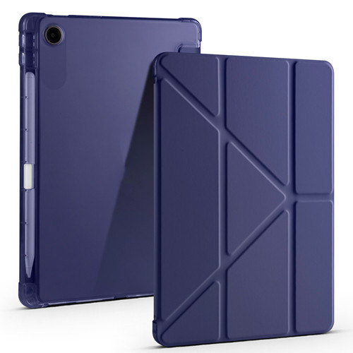 Lenovo Tab TB-311FU Kılıf Tri Folding Kalem Bölmeli Standlı Kılıf - Lacivert