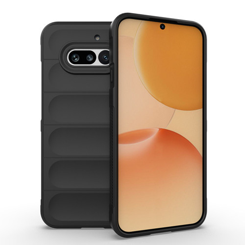 Nothing Phone 4A Kılıf Esnek TPU Oyuklu Arka Yüzey Tasarımlı Etnik Silikon Kılıf - Siyah