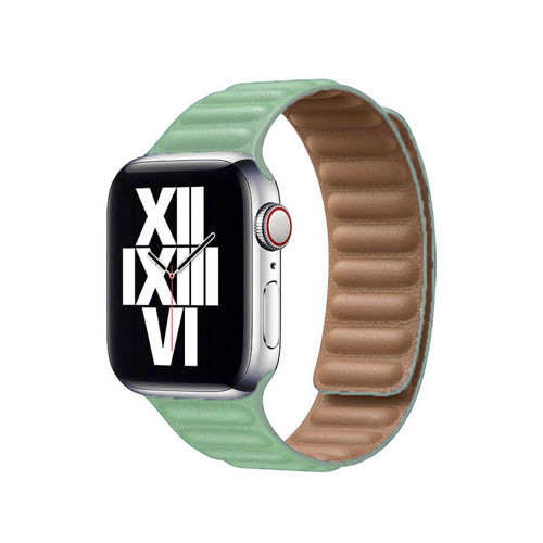  Watch Ultra 49mm Kordon KRD-34 Deri Strap Kayış - Açık Yeşil