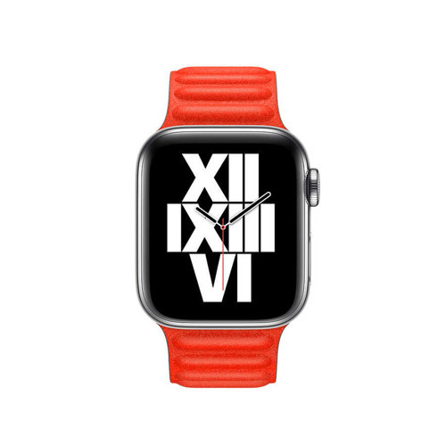  Watch Ultra 49mm Kordon KRD-34 Deri Strap Kayış - Kırmızı