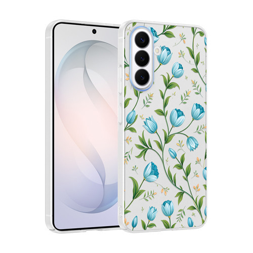 Galaxy S26 Kılıf Kamera Korumalı Desenli Klip Kılıf - Mavi Lale