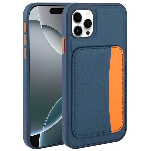 iPhone 11 Kılıf Kartlıklı X-Kart Silikon Kılıf - Lacivert