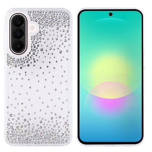 Galaxy A27 Kılıf Airbag Tasarımlı Damla Taşlı Şeffaf Pera Silikon Kılıf - Şeffaf