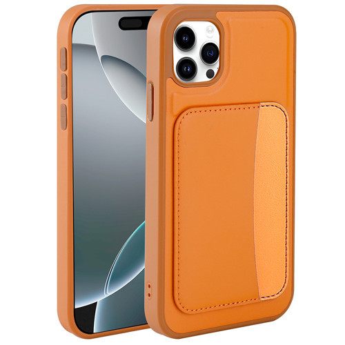iPhone 11 Kılıf Kartlıklı X-Kart Silikon Kılıf - Turuncu