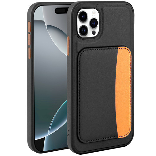 iPhone 11 Kılıf Kartlıklı X-Kart Silikon Kılıf - Siyah