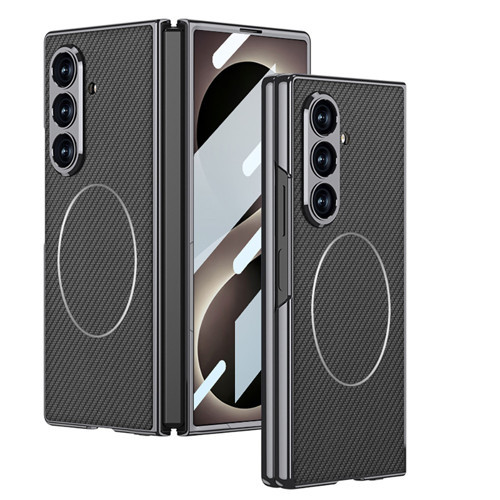 Galaxy Z Fold 8 Ultra Kılıf M-safe Şarj Özellikli Kıpta KPT-10 Sert PC Kılıf - Siyah Karbon
