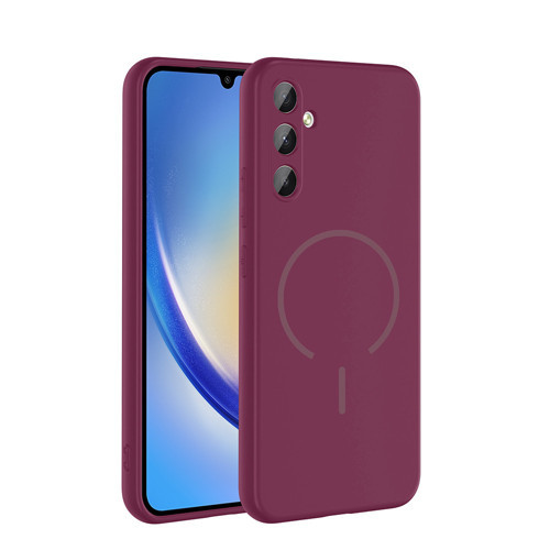 Galaxy A34 Kılıf M-safe Şarj Özellikli Meta Kılıf - Mürdüm