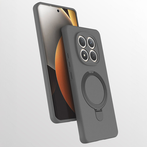Xiaomi Redmi Note 15 Pro Kılıf M-safe Şarj Özellikli Standlı Samara Kılıf - Titanyum-Gri