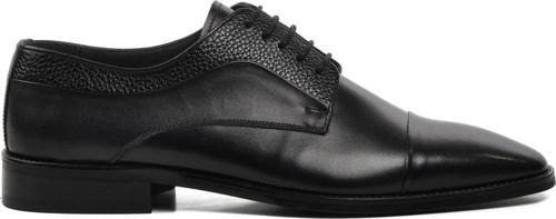 19114 Siyah Hakiki Deri Erkek Klasik Ayakkabı