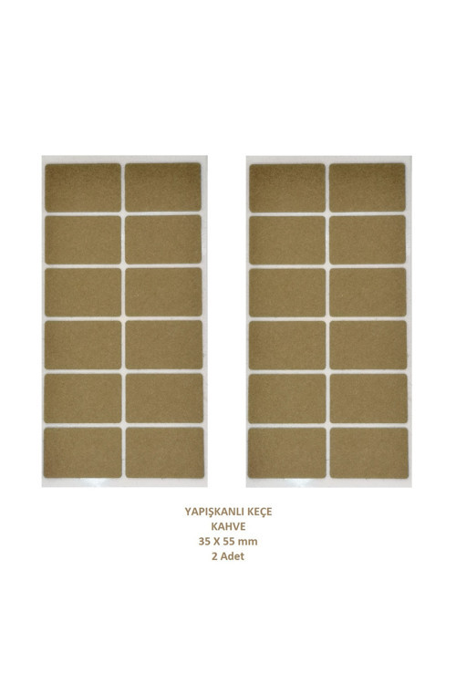 Koyu Kahve 35x55 Mm 2 Paket Yapışkanlı Sandalye Koltuk Mobilya Ayak Keçesi Zemin Koruyucu Keçe
