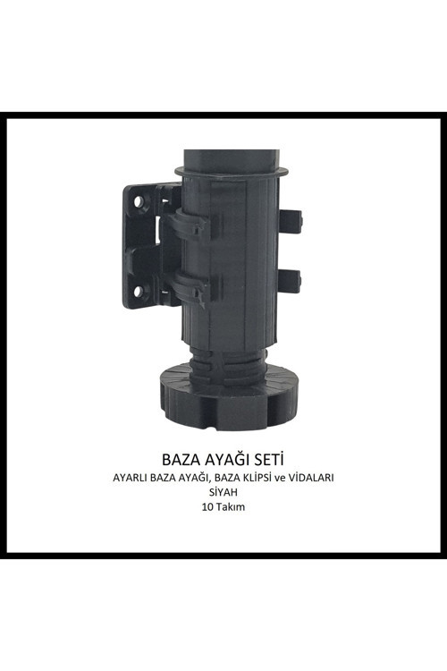 BAZA AYAĞI SETİ, 10 cm, Siyah, 10 Takım