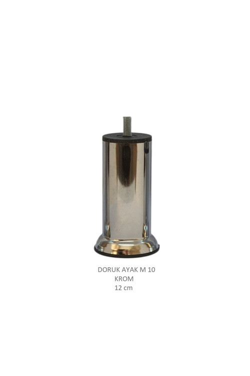 DORUK AYAK, Cıvatalı Baza Koltuk Dolap Ayağı, Metal, Krom, M10, 12 cm