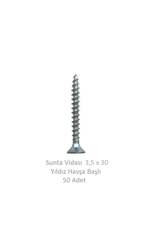 Sunta Vidası 3,5 x 30 mm 50 Adet YHB Vida