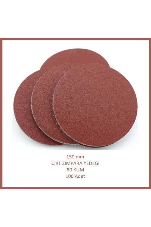 150 mm Cırt Zımpara Yedeği, 80 Kum (100 Adet)