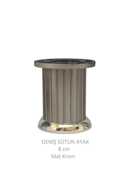 Plastik 8 cm Geniş Sütun Ayak, Mat Krom