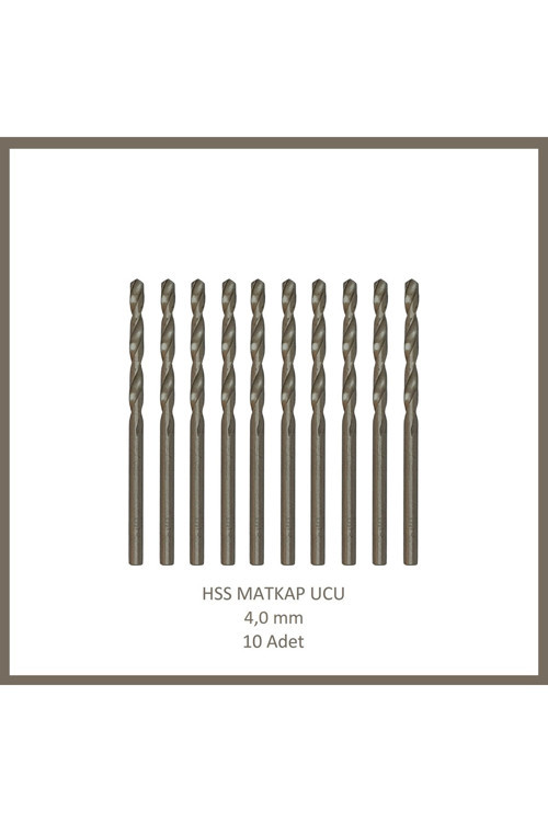 HSS Matkap Ucu 4 mm, Metal, Ahşap, Plastik için (10 Adet)