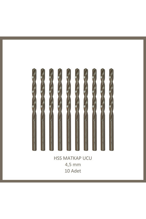 HSS Matkap Ucu 4,5 mm, Metal, Ahşap, Plastik için (10 Adet)