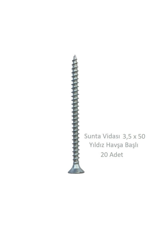 Sunta Vidası 3,5X50, 20 Adet Tam Diş SNT YHB Vida