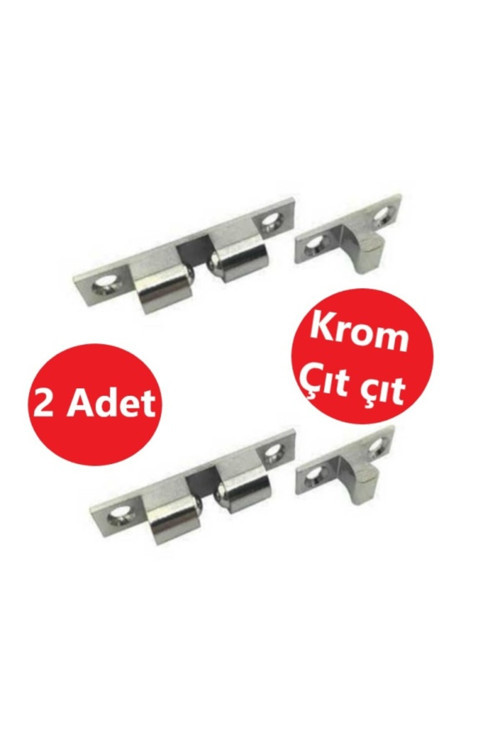 Bilyalı Dolap, Kapak Çıt Çıt 5 cm, Krom 2 Adet