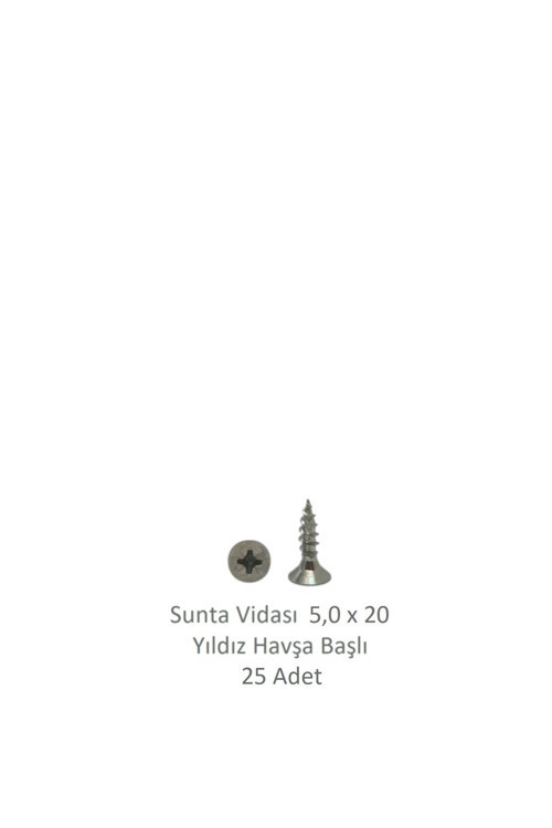 Sunta Vidası 5,0 x 20 mm 25 Adet YHB Vida