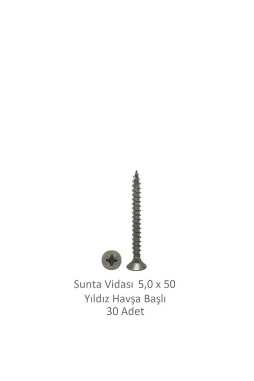 Sunta Vidası 5,0 x 50 mm 30 Adet YHB Vida