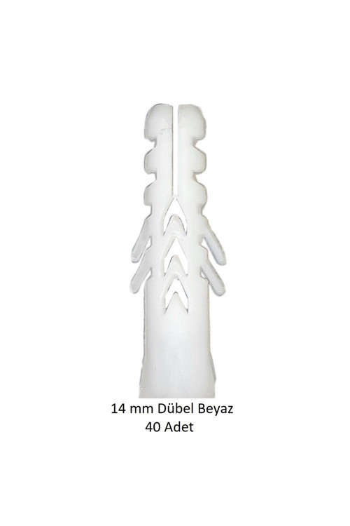DÜBEL, 14 mm Beyaz Dübel, 40 adet