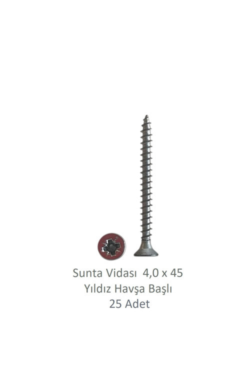 Sunta Vidası 4,0 x 45 mm 25 Adet YHB Vida