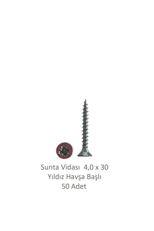 Sunta Vidası 4,0 x 30 mm 50 Adet YHB Vida