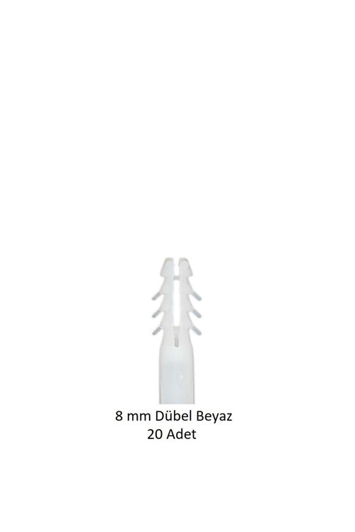 DÜBEL, 8 mm Beyaz Dübel, 20 adet