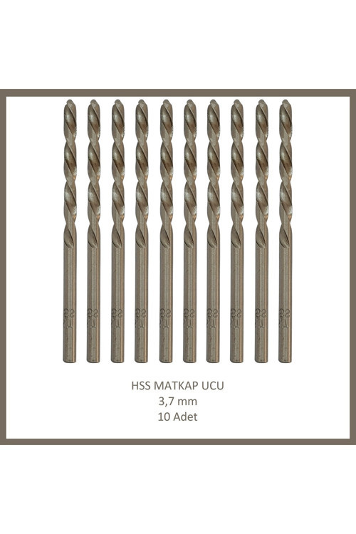HSS Matkap Ucu 3,7 mm, Metal, Ahşap, Plastik için (10 Adet)