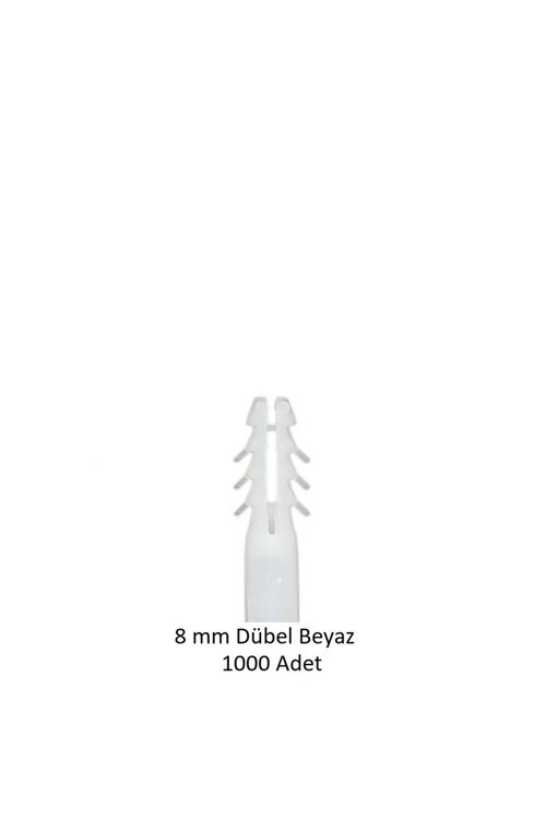 Dübel, 8 Mm Plastik Beyaz Dübel 1000 Adet