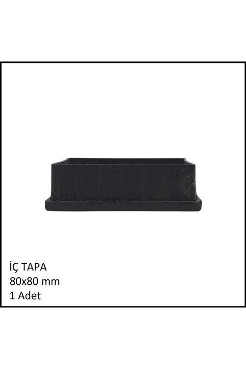 Plastik İç Tapa, Profil Tapası, Kare, Siyah, 80x80 mm