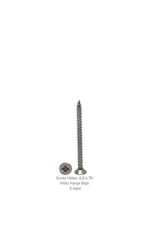 Sunta Vidası 6,0 x 70 mm 5 Adet YHB Vida